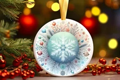 Round Christmas Ornament Sublimation|Clipart Product Image 3