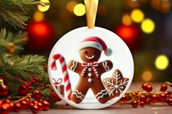 Round Christmas Ornament Sublimation|Clipart Product Image 2