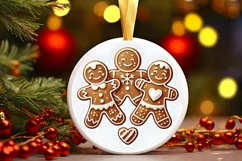 Round Christmas Ornament Sublimation|Clipart Product Image 2