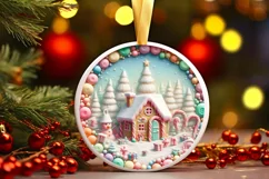 Pastell Christmass Scene Molten Candy PNG Product Image 3