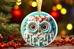 Round Christmas Ornament Sublimation|Clipart Product Image 1