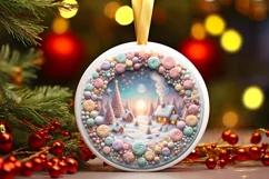 Pastell Christmass Scene Molten Candy PNG Product Image 3