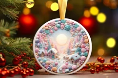 Pastell Christmass Scene Molten Candy PNG Product Image 3