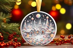 Pastell Christmass Scene Molten Candy PNG Product Image 3