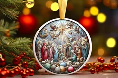 Round Christmas Ornament Sublimation|Clipart Product Image 1