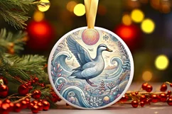 Round Christmas Ornament Sublimation|Clipart Product Image 2
