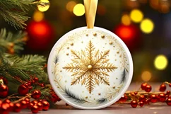 Round Christmas Ornament Sublimation|Clipart Product Image 3