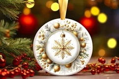 Round Christmas Ornament Sublimation|Clipart Product Image 3