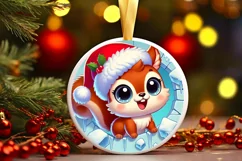 Round Christmas Ornament Sublimation|Clipart Product Image 2