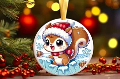 Round Christmas Ornament Sublimation|Clipart Product Image 2