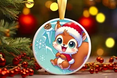 Round Christmas Ornament Sublimation|Clipart Product Image 2