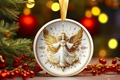 Round Christmas Ornament Sublimation|Clipart Product Image 1