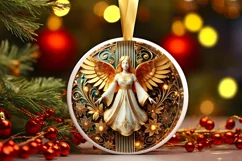 Round Christmas Ornament Sublimation|Clipart Product Image 1