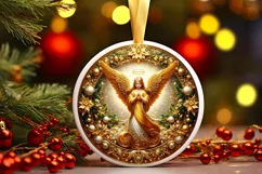 Round Christmas Ornament Sublimation|Clipart Product Image 1