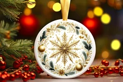 Round Christmas Ornament Sublimation|Clipart Product Image 1