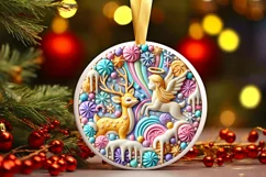 Round Christmas Ornament Sublimation|Clipart Product Image 2