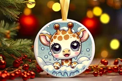 Round Christmas Ornament Sublimation|Clipart Product Image 1