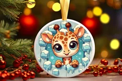 Round Christmas Ornament Sublimation|Clipart Product Image 1