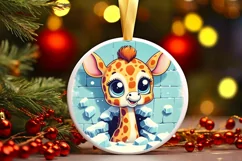 Round Christmas Ornament Sublimation|Clipart Product Image 1