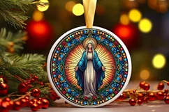 Round Christmas Ornament Sublimation|Clipart Product Image 1