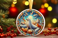 Round Christmas Ornament Sublimation|Clipart Product Image 1