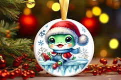 Round Christmas Ornament Sublimation|Clipart Product Image 2