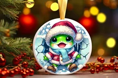 Round Christmas Ornament Sublimation|Clipart Product Image 2