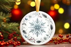 Round Christmas Ornament Sublimation|Clipart Product Image 3