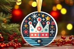 Round Christmas Ornament Sublimation|Clipart Product Image 2