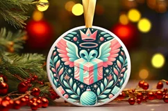 Round Christmas Ornament Sublimation|Clipart Product Image 2