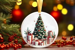 Round Christmas Ornament Sublimation|Clipart Product Image 2