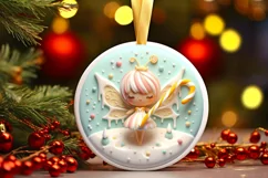 Round Christmas Ornament Sublimation|Clipart Product Image 1