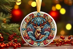Round Christmas Ornament Sublimation|Clipart Product Image 2