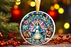 Round Christmas Ornament Sublimation|Clipart Product Image 1