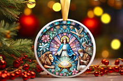 Round Christmass Ornament PNG Product Image 1