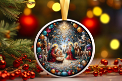 Round Christmass Ornament PNG Product Image 1