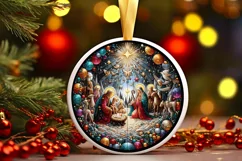 Round Christmas Ornament Sublimation|Clipart Product Image 1