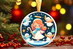 Round Christmas Ornament Sublimation|Clipart Product Image 1