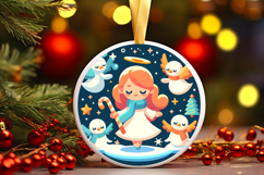 Round Christmass Ornament PNG Product Image 1