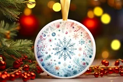 Round Christmas Ornament Sublimation|Clipart Product Image 3
