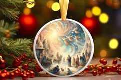 Round Christmas Ornament Sublimation|Clipart Product Image 1