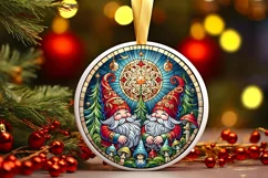 Round Christmas Ornament Sublimation|Clipart Product Image 2