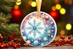 Colorfull Pastell Watercolor Snow Flake PNG Product Image 1