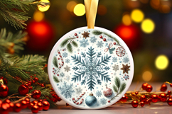 Round Christmass Ornament PNG Product Image 1