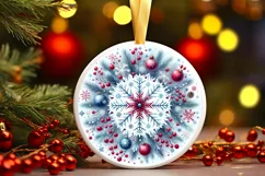 Round Christmas Ornament Sublimation|Clipart Product Image 1