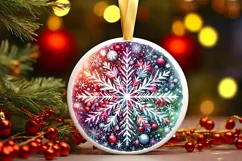 Round Christmas Ornament Sublimation|Clipart Product Image 1