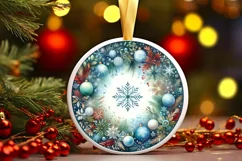 Round Christmas Ornament Sublimation|Clipart Product Image 3