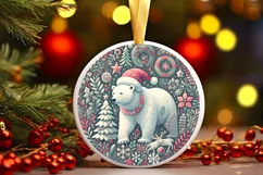 Round Christmas Ornament Sublimation|Clipart Product Image 2