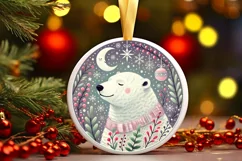 Round Christmas Ornament Sublimation|Clipart Product Image 2