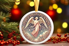 Round Christmas Ornament Sublimation|Clipart Product Image 2